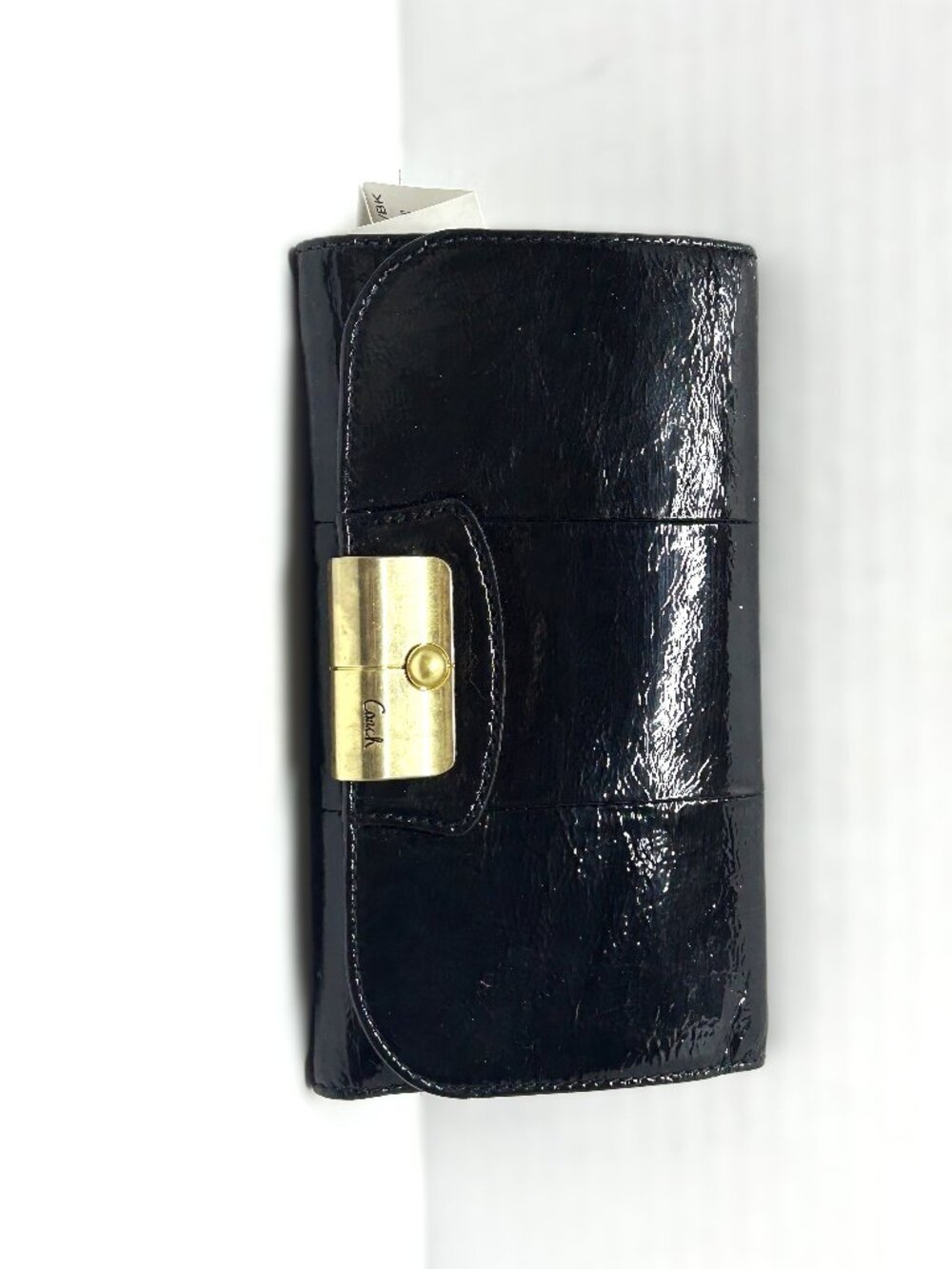 Coach shiny black leather wallet NWT with removable check register